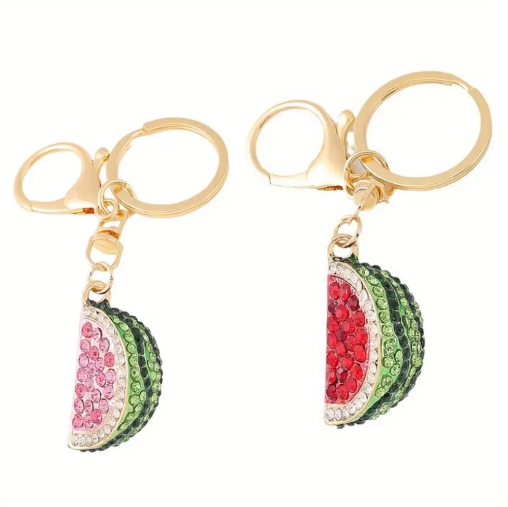 NEW! Rhinestone Watermelon🍉 Keychain Bag 🎒👜 Charm ~ 🎁, Summer, Fruit